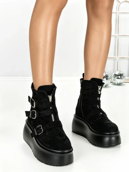 Ghete Dama cu Platforma 56WL13 BLACK | MEI