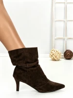 Botine cu Toc Subtire 6GS35 BROWN | MEI