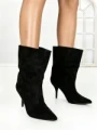 Botine cu Toc Subtire 6XKK3 BLACK | MEI