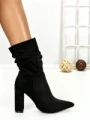 Botine cu Toc Gros 6XKK2 BLACK | MEI