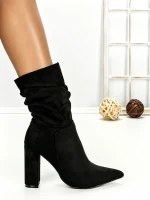 Botine cu Toc Gros 6XKK2 BLACK | MEI