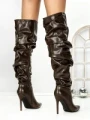 Cizme Dama cu Toc 6XKK10 BROWN | MEI
