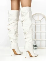 Cizme Dama cu Toc 6XKK10 WHITE | MEI