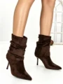 Botine cu Toc Subtire 6GS18 DARK BROWN | MEI