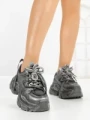 Pantofi Sport Dama din piele naturala 918-1 GUN METAL | FRANCO GERARDO