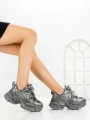 Pantofi Sport Dama din piele naturala 918-1 GUN METAL | FRANCO GERARDO
