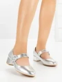 Pantofi cu Toc mic 77-448 SILVER | CM