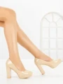 Pantofi cu Toc Gros 8144 APRICOT | CM