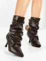 Botine cu Toc Subtire 6XKK8 BROWN | MEI
