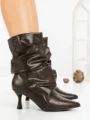 Botine cu Toc Subtire 6XKK8 BROWN | MEI