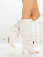 Cizme Dama cu Toc 6XKK11 WHITE | MEI