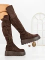 Cizme Dama cu Platforma 68WL26 DARK BROWN | MEI