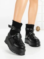Ghete Dama cu Platforma 6ZP12 BLACK | MEI