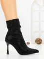 Botine cu Toc Subtire 6GS30 BLACK | MEI