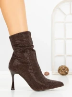 Botine cu Toc Subtire 6GS30 BROWN | MEI