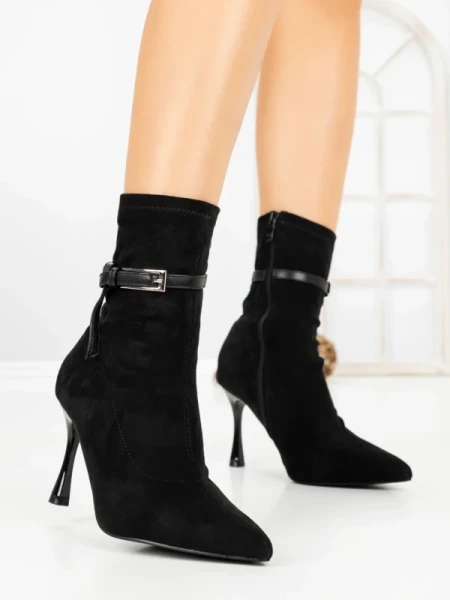 Botine cu Toc Subtire 6GS31 BLACK | MEI