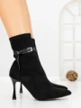 Botine cu Toc Subtire 6GS31 BLACK | MEI