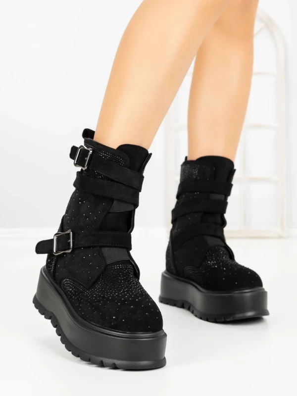 Ghete Dama cu Platforma 66WL19 BLACK | MEI