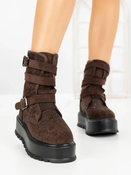Ghete Dama cu Platforma 66WL19 BROWN | MEI