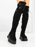 Cizme Dama cu Platforma 66WL32 BLACK | MEI