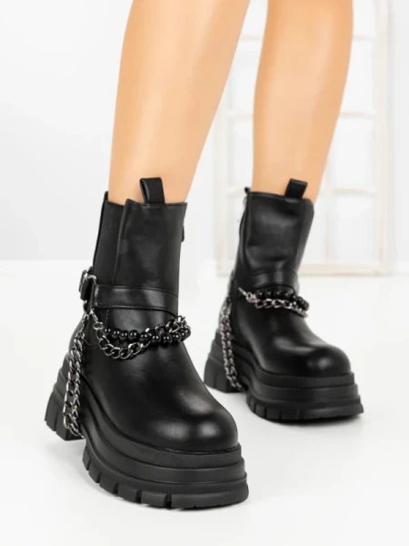 Ghete Dama cu Platforma 66WL33 BLACK | MEI