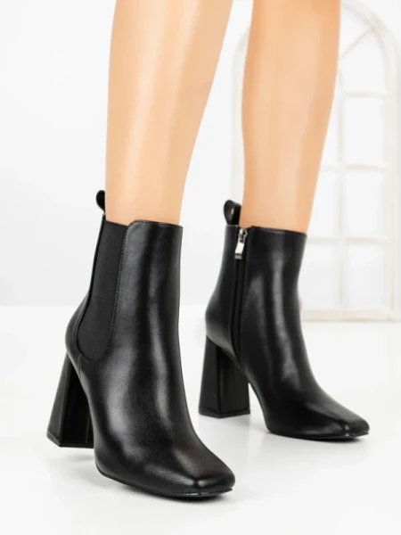Botine cu Toc Gros V8-08 BLACK | VIVIRICH