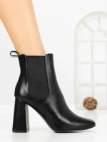 Botine cu Toc Gros V8-08 BLACK | VIVIRICH
