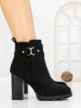 Botine cu Toc Gros B7-1 BLACK | VIVIRICH