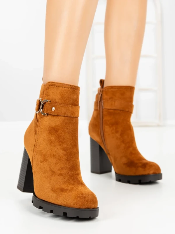 Botine cu Toc Gros B7-1 CAMEL | VIVIRICH