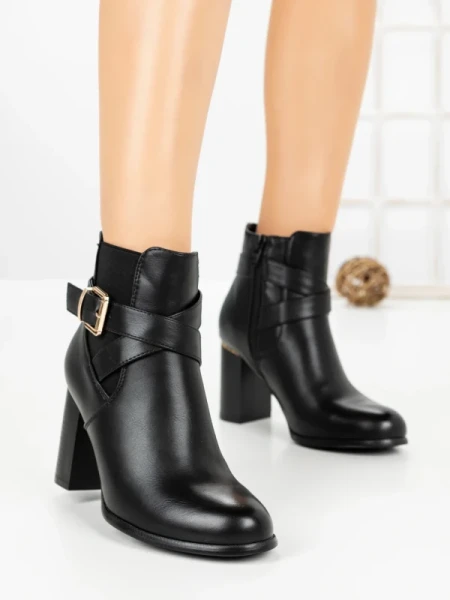 Botine cu Toc Gros J-55 BLACK | VIVIRICH