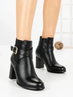 Botine cu Toc Gros J-55 BLACK | VIVIRICH