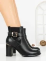 Botine cu Toc Gros J-55 BLACK | VIVIRICH