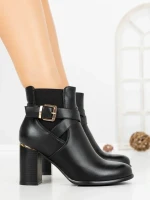 Botine cu Toc Gros J-55 BLACK | VIVIRICH
