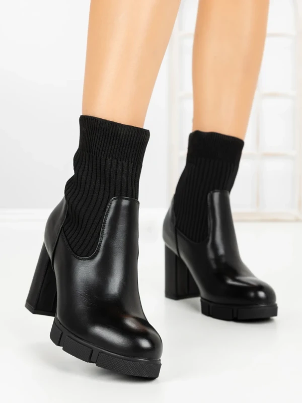 Botine cu Toc Gros W-37 BLACK | VIVIRICH
