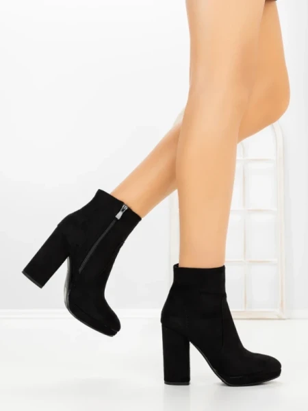 Botine cu Toc Gros VQ-370 BLACK | VIVIRICH