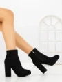 Botine cu Toc Gros VQ-370 BLACK | VIVIRICH