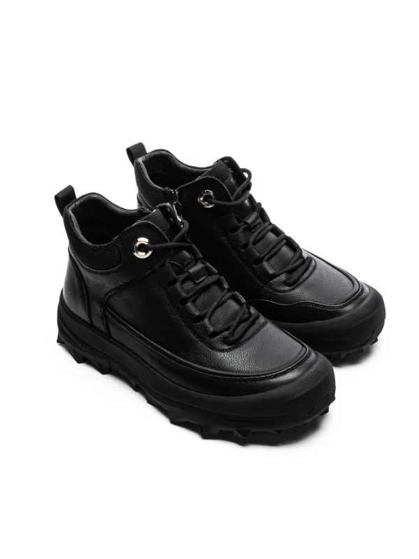 Ghete Barbati din piele naturala E18013 BLACK | ADVANCER