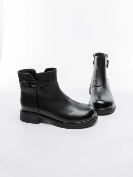 Ghete Dama din piele naturala 8791 BLACK | ADVANCER