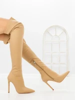 Cizme Dama cu Toc C-289 BEIGE | STEPHAN