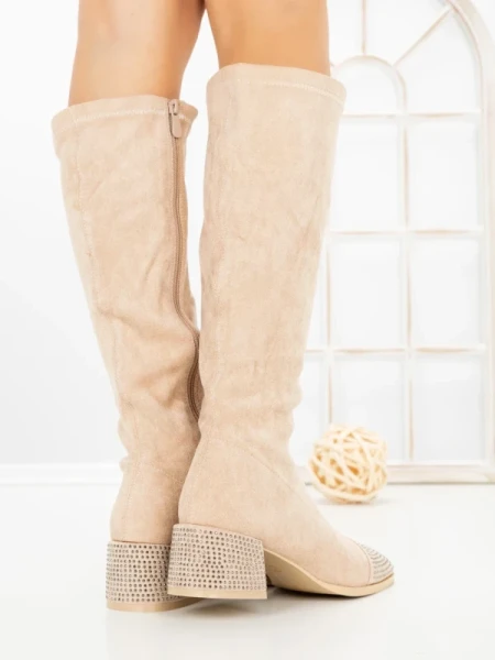 Cizme Dama cu Toc LQ-66 BEIGE | STEPHAN