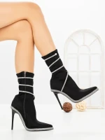 Botine cu Toc Subtire C-305 BLACK | STEPHAN