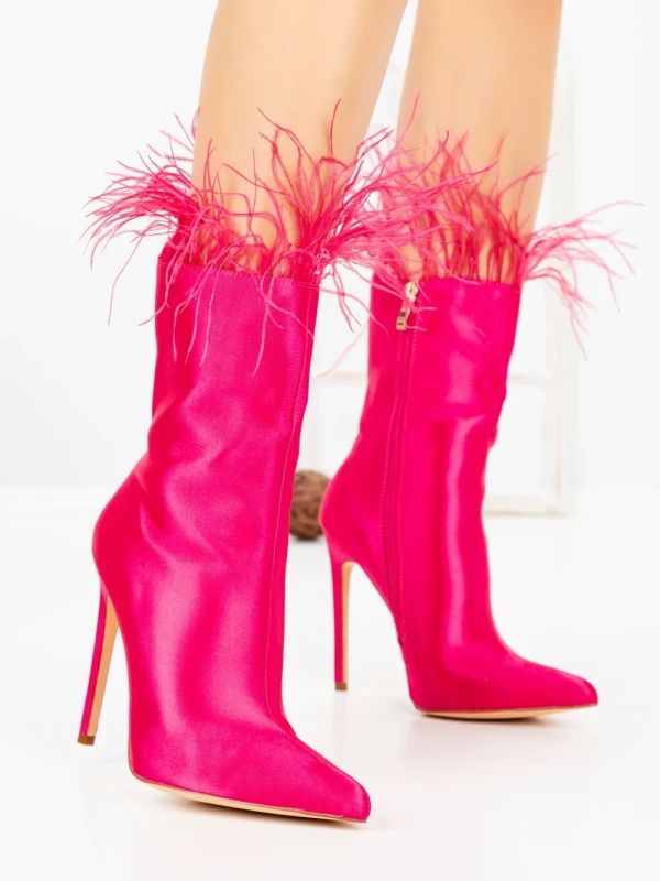 Botine cu Toc Subtire C-269 FUCHSIA | STEPHAN