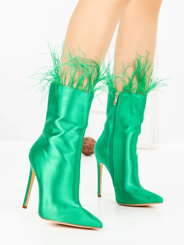 Botine cu Toc Subtire C-269 GREEN | STEPHAN