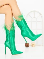 Botine cu Toc Subtire C-269 GREEN | STEPHAN
