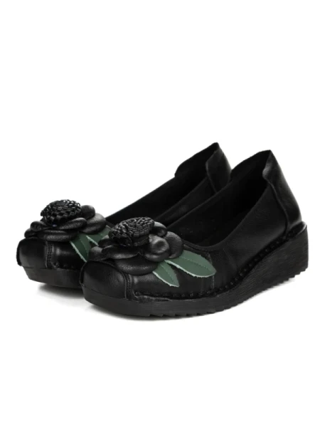 Pantofi Casual Dama din piele naturala F198 BLACK | FORMAZIONE