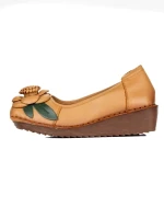 Pantofi Casual Dama din piele naturala F198 YELLOW | FORMAZIONE