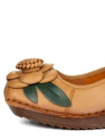 Pantofi Casual Dama din piele naturala F198 YELLOW | FORMAZIONE