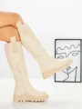 Cizme Dama cu talpa joasa 99-119 BEIGE | CM