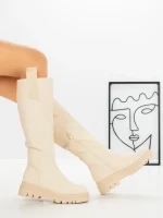 Cizme Dama cu talpa joasa 99-119 BEIGE | CM