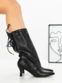 Botine cu Toc Subtire 77-306 BLACK | CM